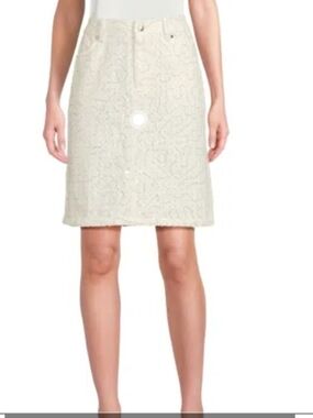 NWT-Karl Lagerfeld White Sequin Mini Skirt